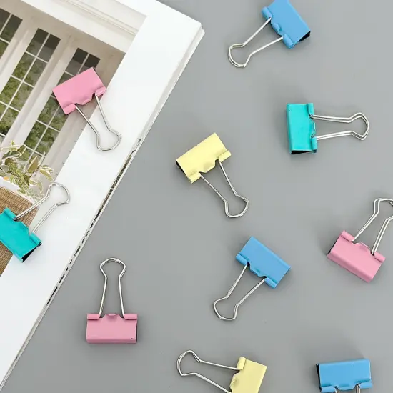 Wrapables Multicolor Binder Clips for Office, Paper Clamps, Paper Clips Small {9}