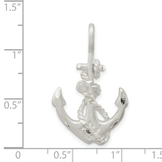 Sterling Silver Fouled Anchor Charm Jewelry Pendant 34mm x 21mm {2}