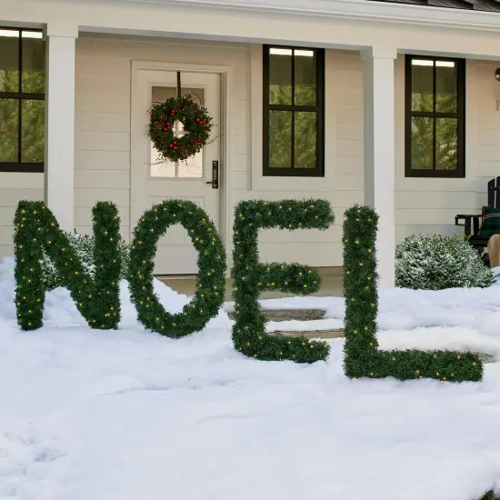 Northlight Pre-Lit Noel Artificial Pine Christmas Yard Decoration - 5.5' Green {4}