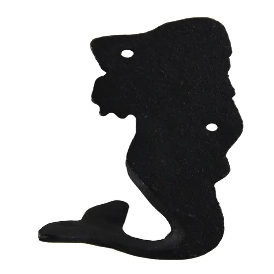 Set of 4 Blackened Bronze Finish Cast Iron Mermaid Wall Hooks {4}
