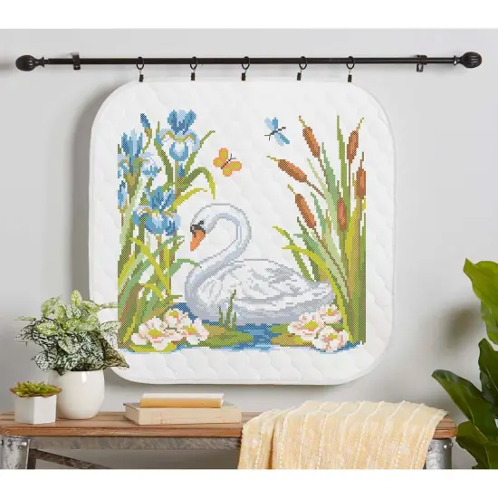 HerrschnersSwan on the Pond Wall Hanging Stamped Cross-Stitch Kit Multi {1}