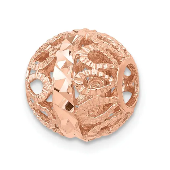 14K Rose Gold Filigree Ball Chain Slide FindingKing {1}