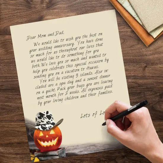 Great Papers! Cowboy Hat Pumpkin Letterhead, for Invitations, Announcements and Personal Messages, Printer Friendly 8.5" x 11", 50 Pack (2023034) {4}