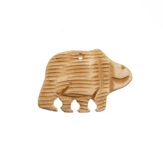 John Bead 1.25" Walking Bear Natural Bone Pendants Beige {2}