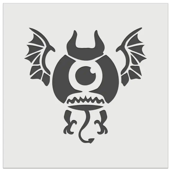 One Eyed Monster Demon with Bat Wings Wall Cookie DIY Craft Reusable Stencil {7}