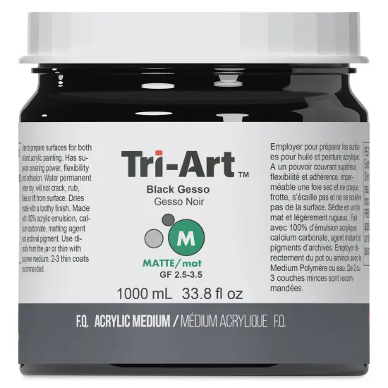 Tri-Art Acrylic Gesso - Black, 1 L {1}