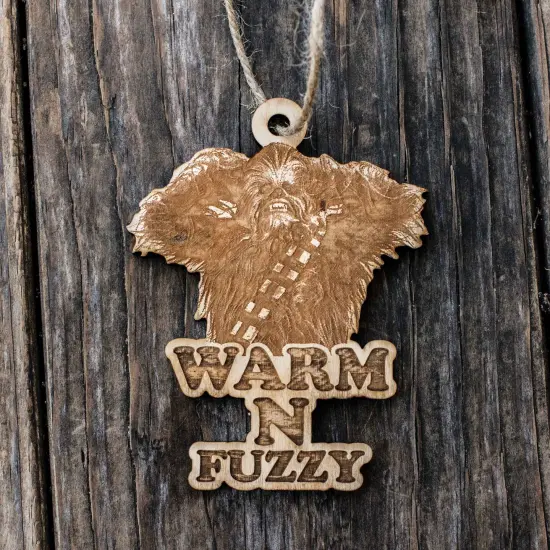 Ornament - Warm N Fuzzy - Raw Wood 3x4in {3}