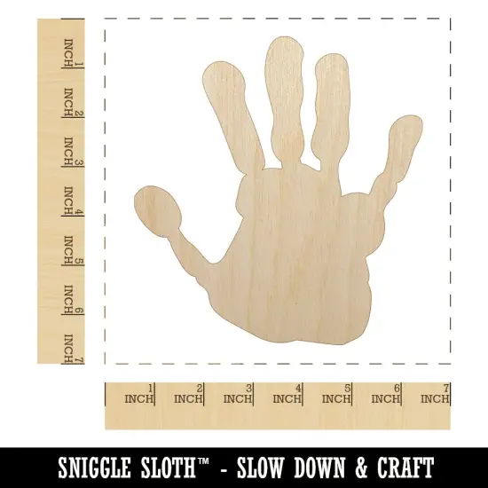 Hand Print Unfinished Wood Shape Piece Cutout for DIY Craft Projects {1}