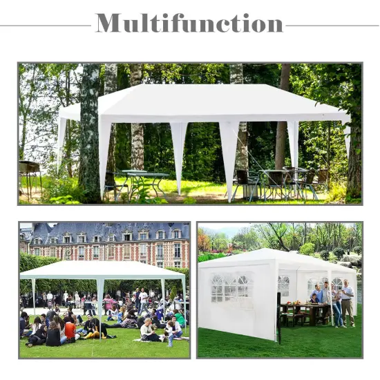 Costway 10'x20' Canopy Tent Heavy Duty Wedding Party Tent 4 Sidewalls W/Carry Bag {5}
