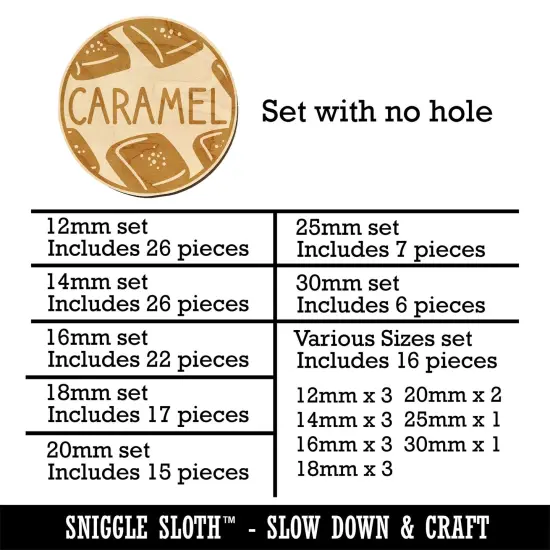 Caramel Text with Image Flavor Scent Mini Wood Shape Charms Jewelry DIY Craft {1}