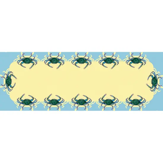 Betsy Drake Blue Crab Table Runner 13x36 {1}
