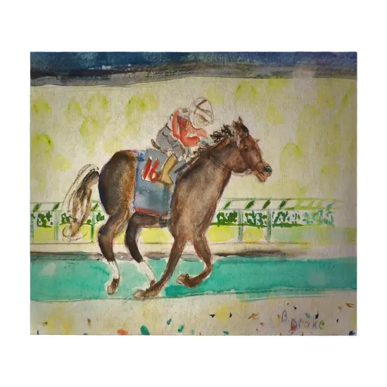 Betsy Drake Derby Winner Racehorse 30 X 50 Inch Comfort Floor Mat {1}
