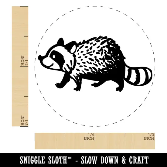 Cute Raccoon Walking Self-Inking Rubber Stamp for Stamping Crafting Planners Sky Blue {1}