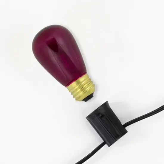 Northlight Transparent Incandescent S14 Edison Style Christmas Replacement Bulbs - Purple - Pack of 25 {6}