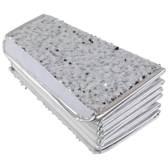 Northlight 26" Silver Sequins Hexagonal Christmas Tree Collar {5}