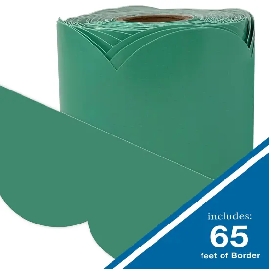 Carson Dellosa Grow Together 65Ft of Jade Green Bulletin Board Borders, 1 Roll of Scalloped Trim for Rolling Whiteboard, Cork and Posterboard, St Patricks Day, Christmas Decorations, Classroom Decor {2}