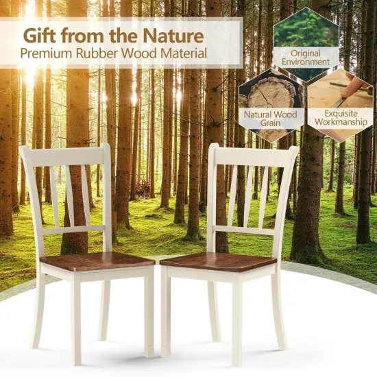 2 Pieces Solid Whitesburg Spindle Back Wood Dining Chairs {5}