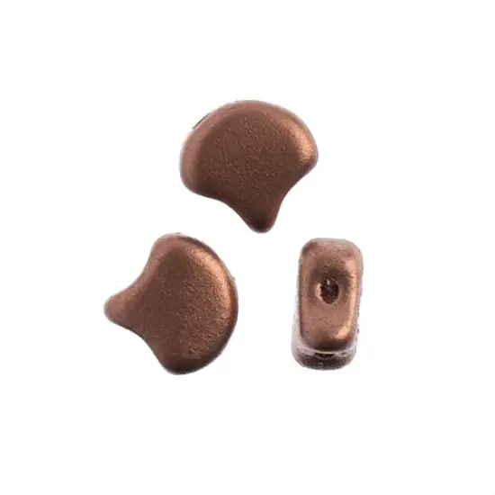 John Bead Czech Glass Metallic Matte Ginko Beads, 50g Bronze Copper {2}
