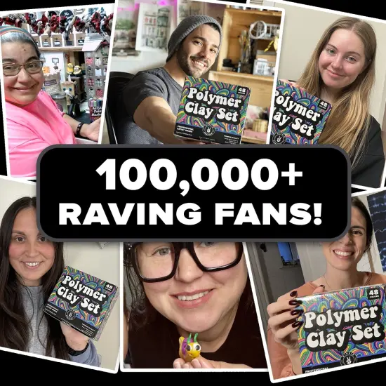 Oven Bake Polymer Clay Set 48 Colors Modeling Clay Sculpting and Starter Bake Clay Kit Baking and Colored Professional Molding Bulk Packs for Making Jewelry, Beads, Earrings, Molds & More {3}