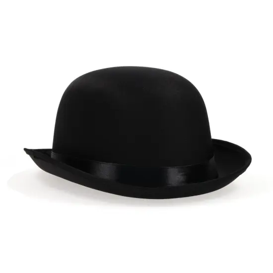 Black Satin Derby Adult Costume Hat {3}