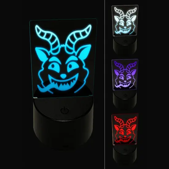 Peeking Krampus Christmas 3D Illusion LED Night Light Sign Nightstand Desk Lamp {1}