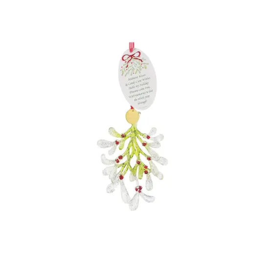 Enesco Enesco Faceted Acrylic Mistletoe Kisses Christmas Ornament Green {1}