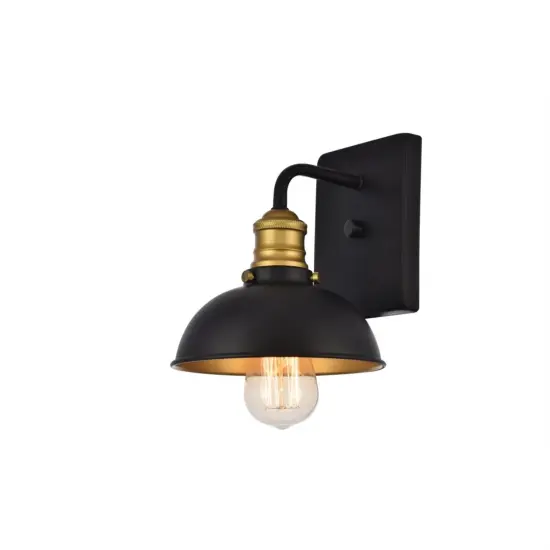 Anders Collection Wall Sconce D7.1 H8.3 Lt:1 Black and Brass Finish {3}
