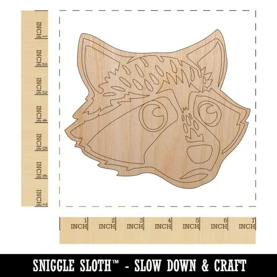 Cute and Guilty Raccoon Head Unfinished Wood Shape Piece Cutout for DIY Craft Projects {1}