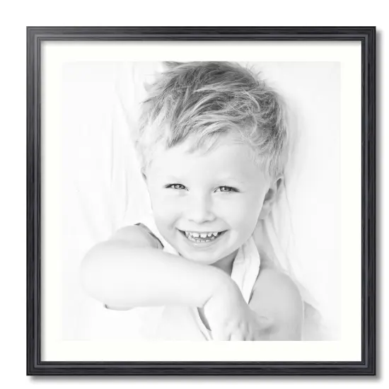 ArtToFrames 28x28" Matted Picture Frame with 24x24" Single Mat Photo Opening Framed in 1.25" Black and 2" Mat (FWM-4083-28x28) {4}