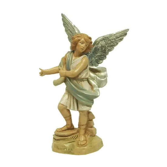 Roman 5.75" Blue and Cream White Hand Painted Raphael Angel Fontanini Nativity Figurine {3}