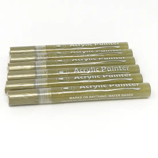 Kitcheniva Acrylic Paint Marker Pens Gold-6 pcs {1}