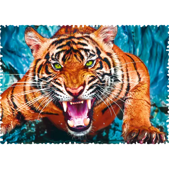 Crazy Shape 600 Piece Jigsaw Puzzles, Facing a Tiger, Animal Puzzle with Tiger, Adult Puzzles, Trefl 11110 {2}