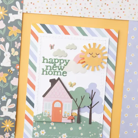 Pebbles Double-Sided Paper Pad 12"X12" 24/Pkg-Gold Foil, Sunny Bloom {5}