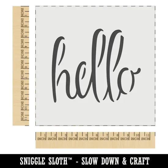Hello Script Wall Cookie DIY Craft Reusable Stencil {1}