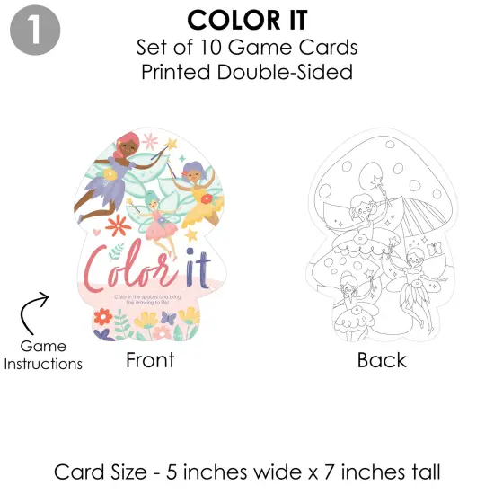 Big Dot of Happiness Let's Be Fairies - 4 Fairy Garden Birthday Party Games - 10 Cards Each - Gamerific Bundle {5}