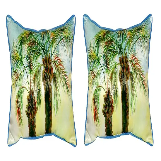Pair of Betsy Drake Betsy&rsquo;s Palms Small Pillows 11 Inch X 14 Inch {1}