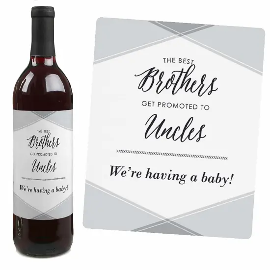 Big Dot of Happiness Family Pregnancy Announcement Gift for Women and Men - Wine Bottle Label Stickers - Set of 4 {4}