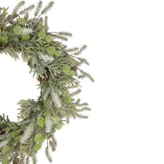 Northlight Frosted Pine and Pinecone Christmas Wreath, 30-Inch, Unlit Green {5}