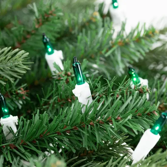 Northlight Mini Incandescent Christmas Lights - Teal Green - 35' White Wire - 100ct {4}