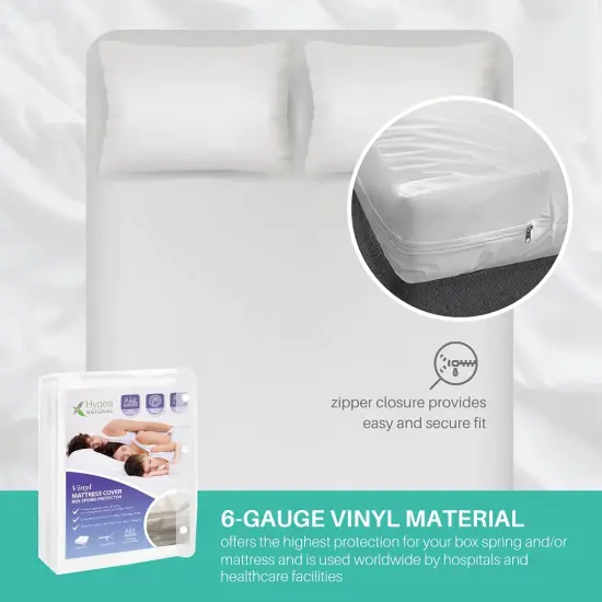 Hygea Natural 6 Gauge Vinyl Bed Bug Mattress/Box Spring Cover-Full Size 54"x75"x9" {3}