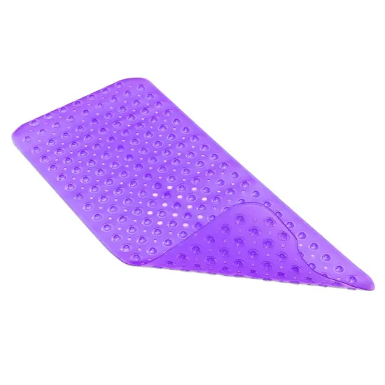 Bath Tub Mat Non-Slip Shower Mat BPA-Free Massage Anti-Bacterial with Suction Cups Washable Purple {5}