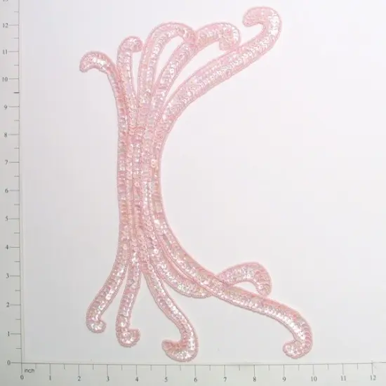 Long Swag Sequin Applique/Patch Light Pink {2}