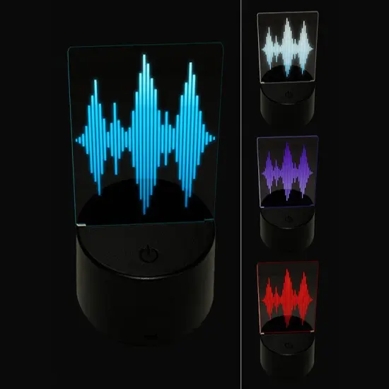Sound Waves Music 3D Illusion LED Night Light Sign Nightstand Desk Lamp {1}