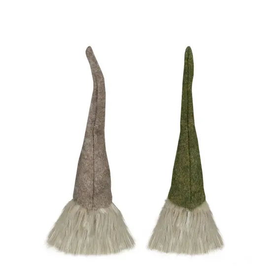 Northlight Christmas Gnome with Pointy Hat Figures - 10.5" - Green and Brown - Set of 2 {4}