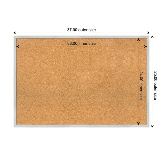 Svelte Wood Framed Corkboard, Natural Cork Svelte Silver {3}