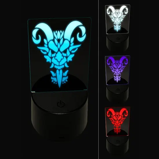 Krampus Face with Tongue Out Christmas Demon Devil 3D Illusion LED Night Light Sign Nightstand Desk Lamp {1}