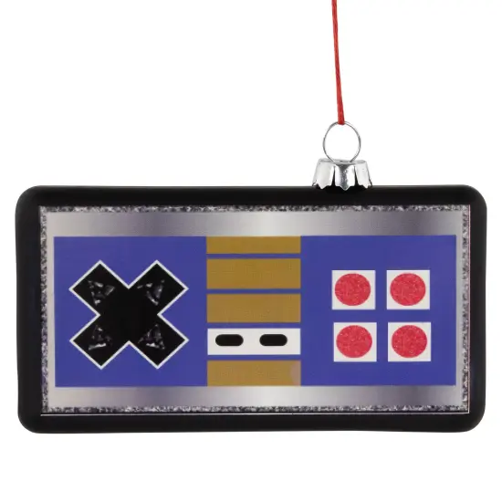 Northlight Retro Game Controller Glass Christmas Ornament - 4.25" - Multicolor Black {1}