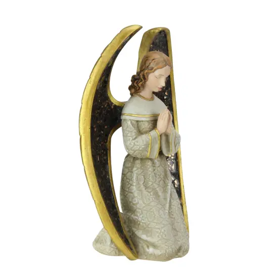 Roman 8" Gold and Gray Praying Angel with Mosaic Wings Tabletop Christmas Figure {3}