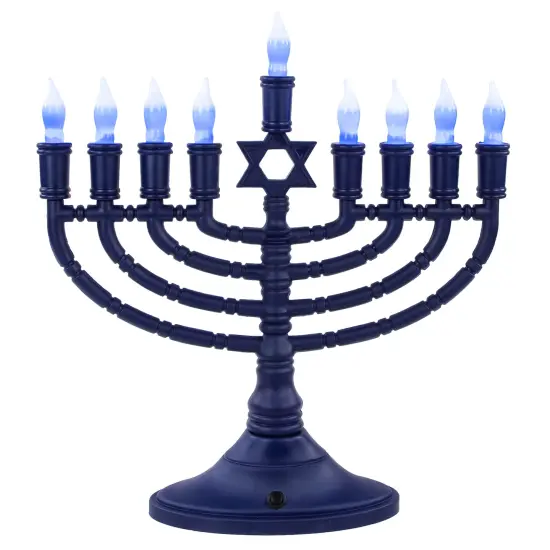 Rite Lite 15" Premium Blue Large LED Electric Menorah with Sequential Lighting {1}