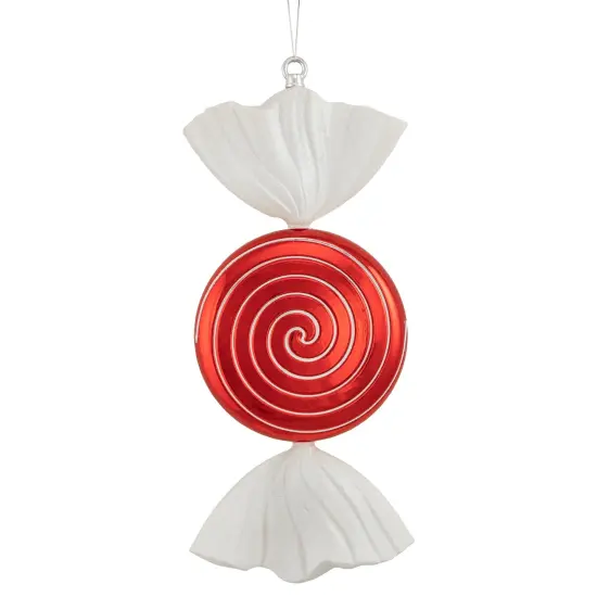 Northlight Swirl Peppermint Candy Shatterproof Commercial Christmas Ornament - 18" - Red {1}